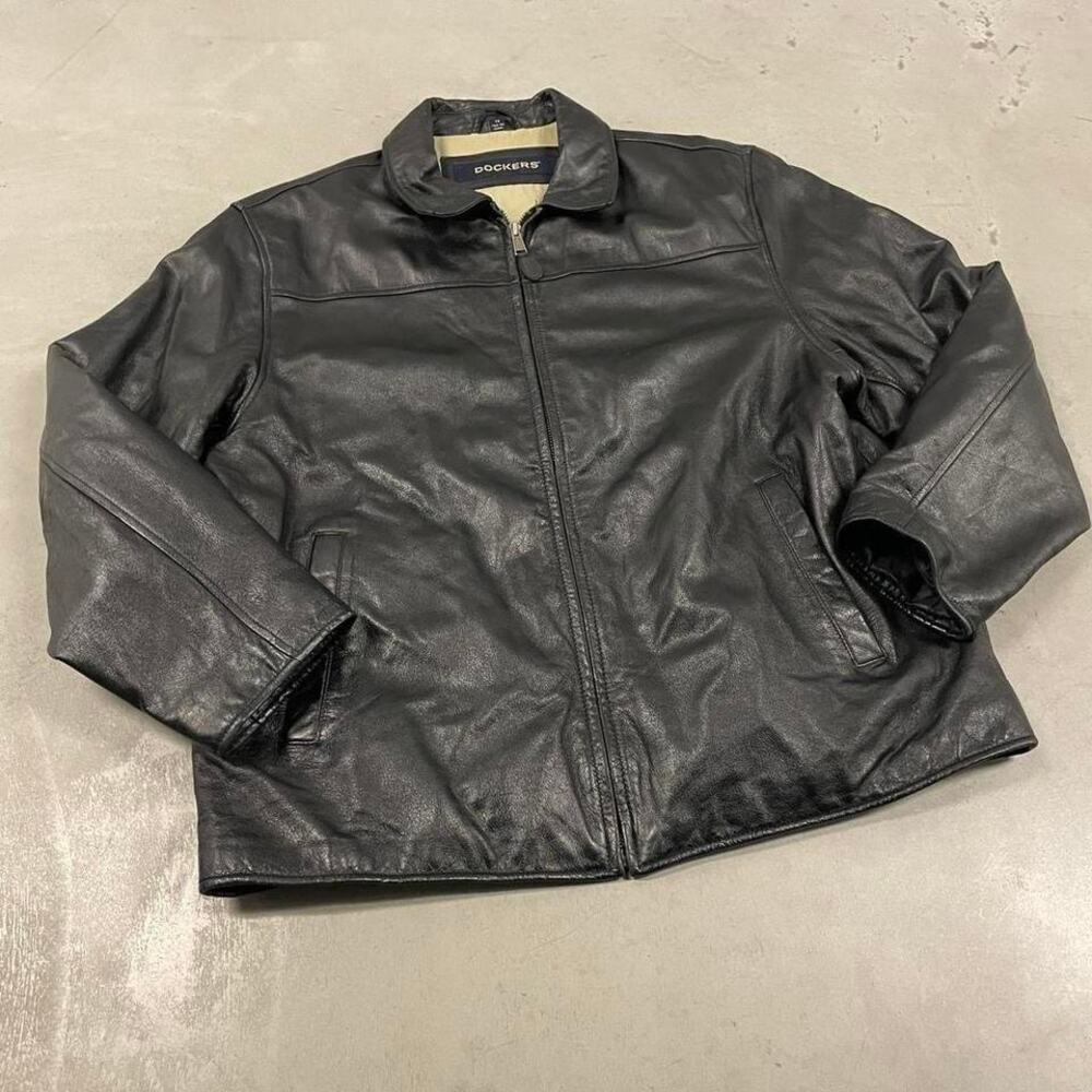 vintage dockers leather Jacket